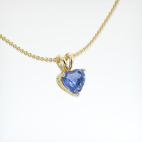 0.78 Ct. Blue Sapphire Pendant, 14K Yellow Gold 2