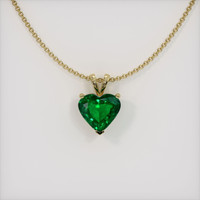 1.83 Ct. Emerald Pendant, 18K Yellow Gold 1