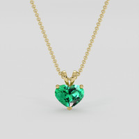 0.65 Ct. Emerald Pendant, 18K Yellow Gold 1
