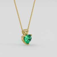 0.65 Ct. Emerald Pendant, 18K Yellow Gold 2