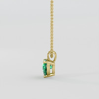 0.65 Ct. Emerald Pendant, 18K Yellow Gold 3