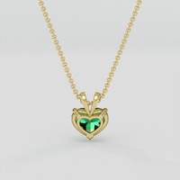 0.65 Ct. Emerald Pendant, 18K Yellow Gold 4