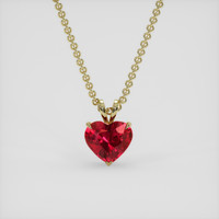 2.14 Ct. Pinkish Red Ruby Pendant, 18K Yellow Gold 1