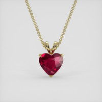 1.88 Ct. Ruby Pendant, 18K Yellow Gold 1
