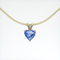 0.78 Ct. Blue Sapphire Pendant, 18K Yellow Gold 1