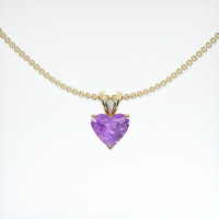 0.67 Ct. Purple Sapphire Pendant, 18K Yellow Gold 1