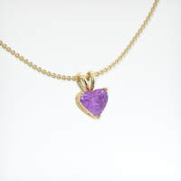 0.67 Ct. Purple Sapphire Pendant, 18K Yellow Gold 2