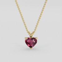 2.33 Ct. Reddish Pink Sapphire Pendant, 18K Yellow Gold 1