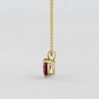 2.33 Ct. Reddish Pink Sapphire Pendant, 18K Yellow Gold 3