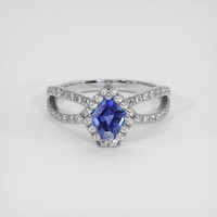 1.11 Ct. Blue Sapphire Ring, Platinum 950 1