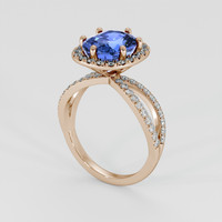 3.52 Ct. Blue Sapphire Ring, 14K Rose Gold 2