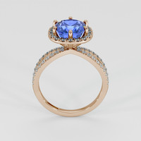 3.52 Ct. Blue Sapphire Ring, 14K Rose Gold 3
