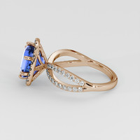 3.52 Ct. Blue Sapphire Ring, 14K Rose Gold 4
