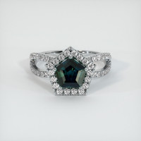 1.66 Ct. Sapphire Ring, 14K White Gold 1