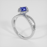 1.11 Ct. Blue Sapphire Ring, 14K White Gold 2