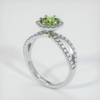 0.76 Ct. Yellowish Green Sapphire Ring, 14K White Gold 2