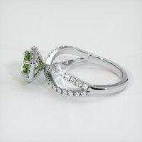 0.76 Ct. Yellowish Green Sapphire Ring, 14K White Gold 4