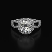 1.94 Ct. White Sapphire Ring, 18K White Gold 1