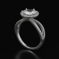 1.94 Ct. White Sapphire Ring, 18K White Gold 2