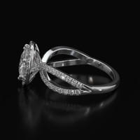 1.94 Ct. White Sapphire Ring, 18K White Gold 4