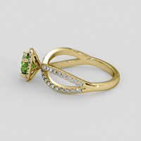 0.88 Ct. Green Demantoid Garnet Ring, 14K Yellow Gold 4