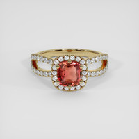 1.16 Ct. Padparadscha Sapphire Ring, 14K Yellow Gold 1