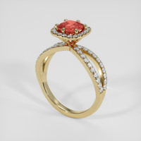 1.16 Ct. Padparadscha Sapphire Ring, 14K Yellow Gold 2