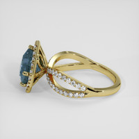 3.44 Ct. Greyish Blue Sapphire Ring, 14K Yellow Gold 4