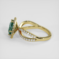 2.17 Ct. Greenish Blue Sapphire Ring, 14K Yellow Gold 4