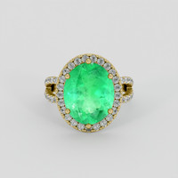 4.85 Ct. Emerald Ring, 18K Yellow Gold 1