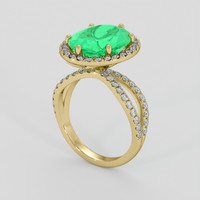 4.85 Ct. Emerald Ring, 18K Yellow Gold 2