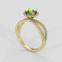 0.88 Ct. Green Demantoid Garnet Ring, 18K Yellow Gold 2