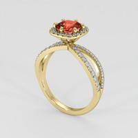 1.16 Ct. Padparadscha Sapphire Ring, 18K Yellow Gold 2