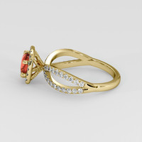 1.16 Ct. Padparadscha Sapphire Ring, 18K Yellow Gold 4
