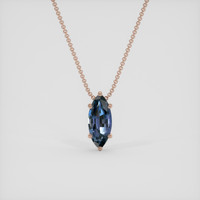 1.76 Ct. Blue Sapphire Pendant, 14K Rose Gold 1