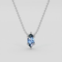0.25 Ct. Greyish Blue Sapphire Pendant, Silver 1