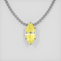 3.96 Ct. Sapphire Pendant, 14K White Gold 1