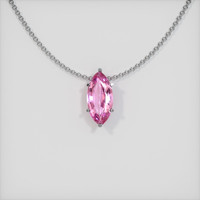 1.95 Ct. Purplish Pink Sapphire Pendant, 14K White Gold 1
