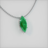 1.37 Ct. Emerald  Pendant - 18K White Gold
