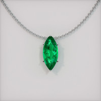2.97 Ct. Emerald  Pendant - 18K White Gold