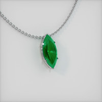 2.97 Ct. Emerald Pendant, 18K White Gold 2