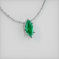 0.48 Ct. Emerald  Pendant - 18K White Gold