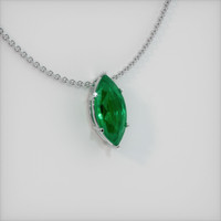 1.17 Ct. Emerald  Pendant - 18K White Gold