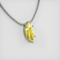 3.96 Ct. Yellow Sapphire Pendant, 18K White Gold 2