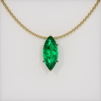 2.97 Ct. Emerald Pendant, 18K Yellow Gold 1