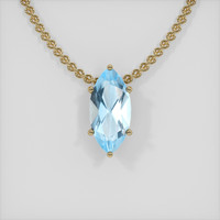 3.89 Ct. Gemstone Pendant, 18K Yellow Gold 1