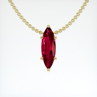 1.39 Ct. Ruby Pendant, 18K Yellow Gold 1