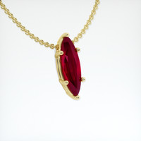 1.39 Ct. Ruby Pendant, 18K Yellow Gold 2