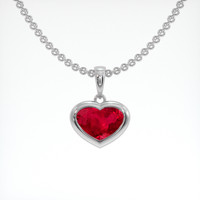 0.76 Ct. Ruby Pendant, Platinum 950 1