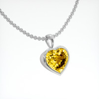6.84 Ct. Yellow Sapphire Pendant, 14K White Gold 2